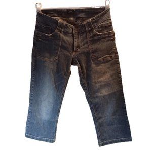 Bailey's Point Cropped Distressed Denim Capri Jeans Sz 13